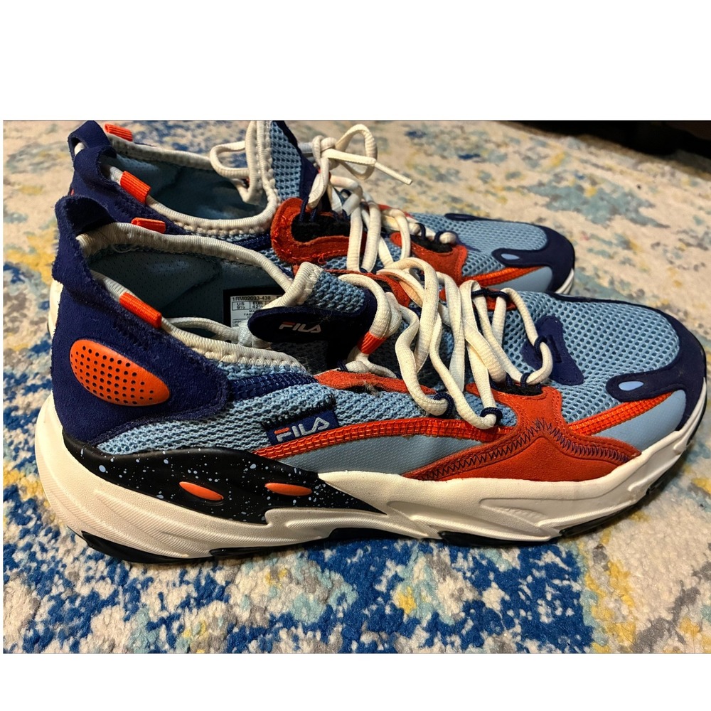 FILA Renno Blue Orange Black Speckled Chunky Sneakers 1RM02033-438 Womens 9.5